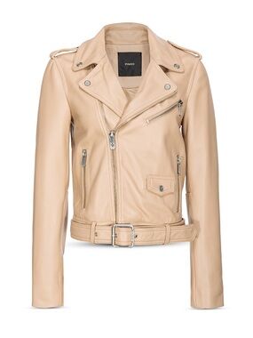 NWT $980 Pinko Costa Rica Leather Biker Jacket